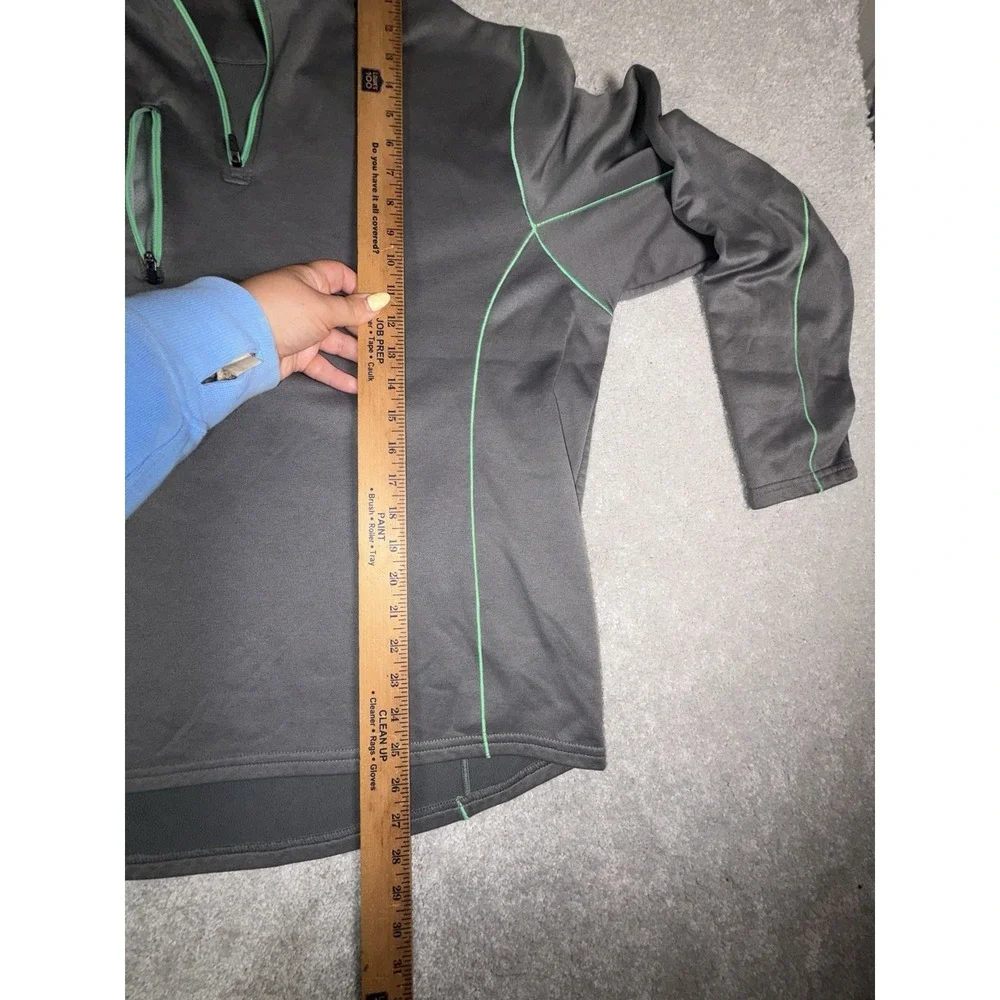 Peter Millar Warm Series 4 Mens XL Gray Green Trim 1/4 Zip Golf Pullover Jacket
